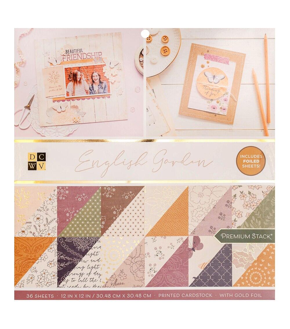 Paper | 36 Sheet 12″ x 12″ English Garden Printed Cardstock Paper Paper