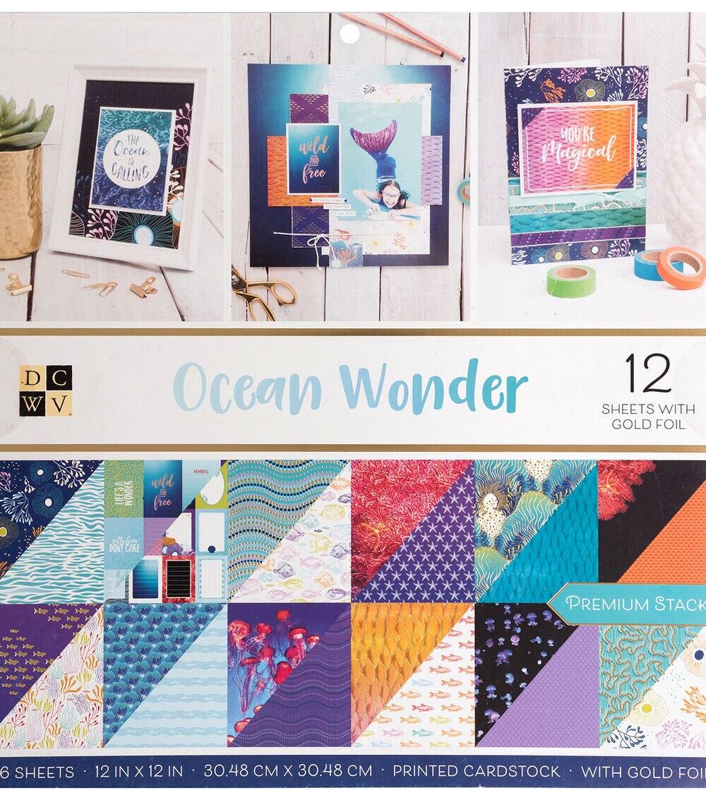 Paper | 36 Sheet 12″ x 12″ Ocean Wonder Premium Printed Cardstock Pack Paper Paper