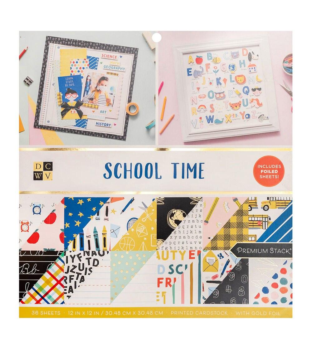 Paper | 36 Sheet 12″ x 12″ School Time Printed Cardstock Paper Paper