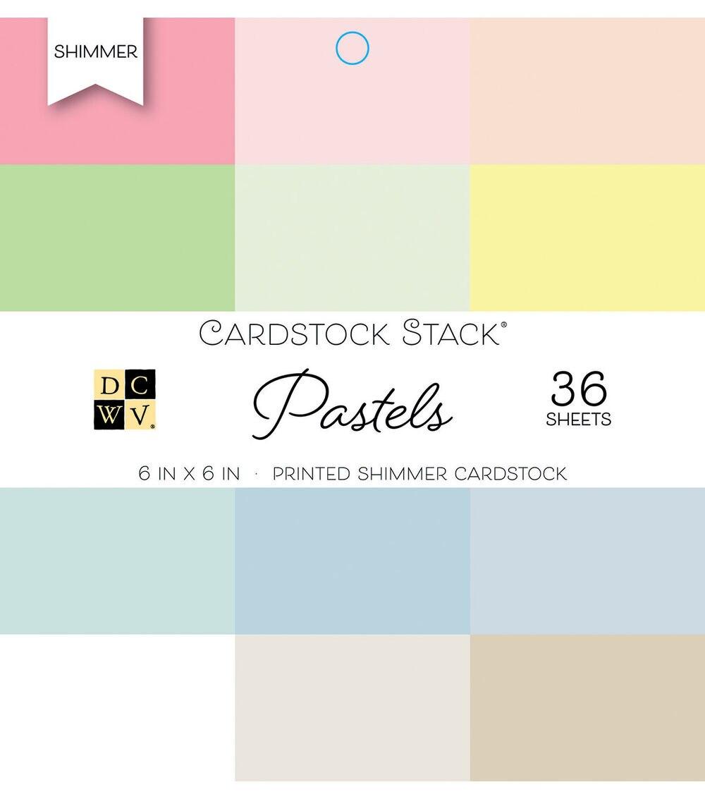 Paper | 36 Sheet 6″ x 6″ Pastel Printed Shimmer Cardstock Pack Paper Paper