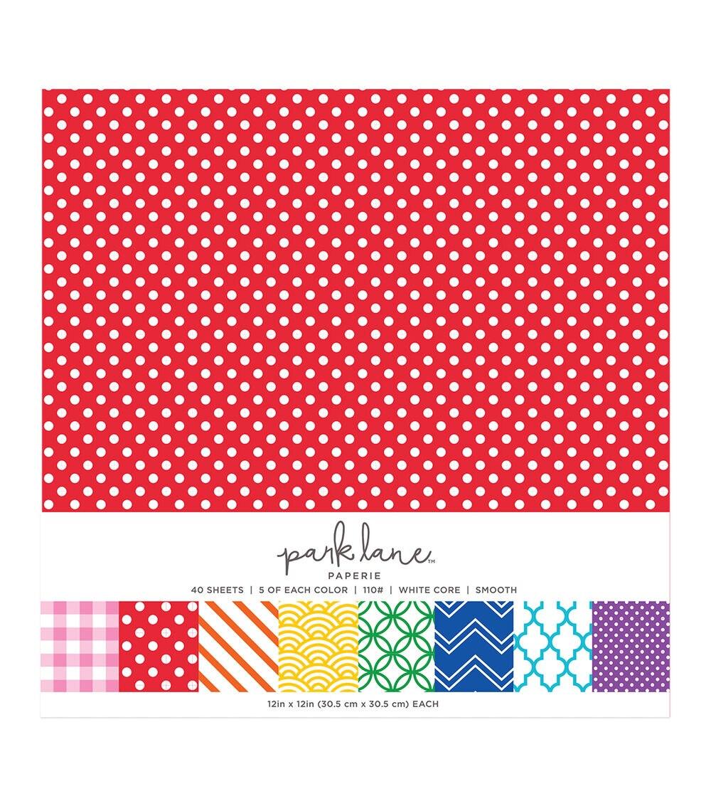 Paper | 40 pk 12”x12” Value Papers Pattern Primary Paper Paper