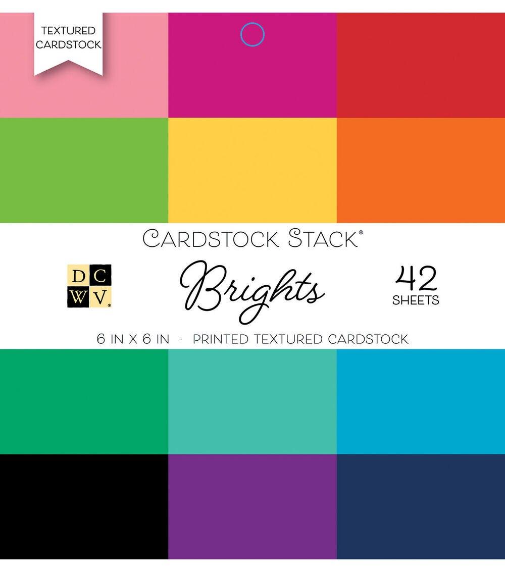 Paper | 42 pk 6in x 6in Printed Textured Cardstock Stack – Brights Paper Paper