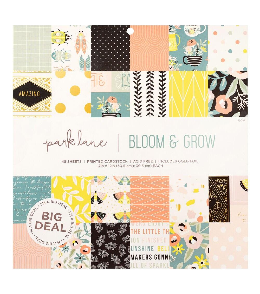 Paper | 48 Sheet 12″ x 12″ Bloom & Grow Cardstock Paper Pack Paper Paper