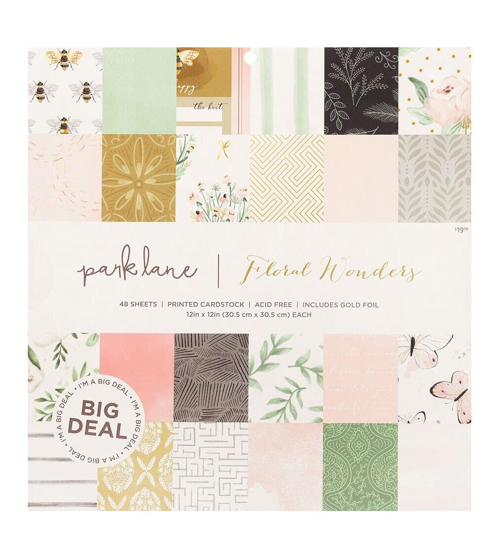 Paper | 48 Sheet 12″ x 12″ Floral Wonders Cardstock Paper Pack Paper Paper