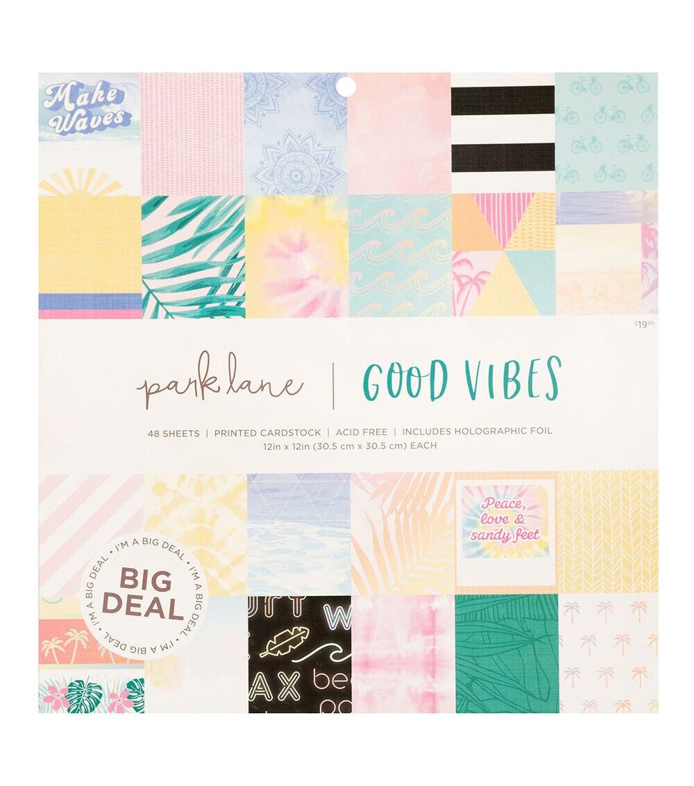 Paper | 48 Sheet 12″ x 12″ Good Vibes Cardstock Paper Pack Paper Crafts & Scrapbooking Paper