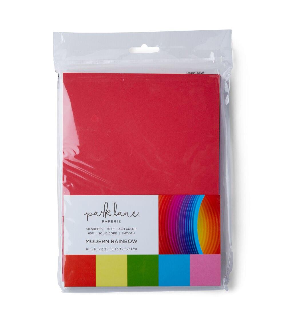 Paper | 50 Sheet 6″ x 8″ Modern Rainbow Cardstock Paper Pack Paper Paper