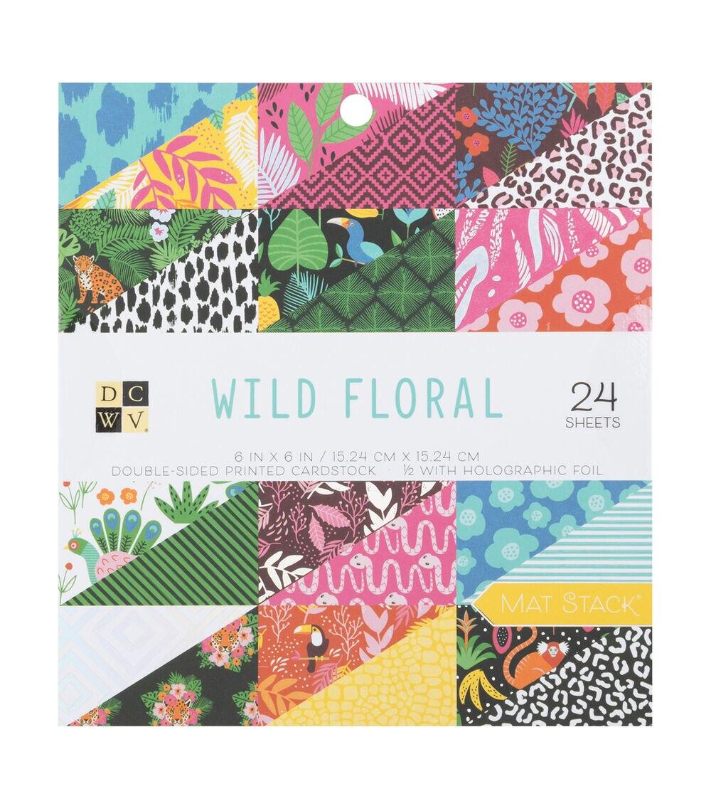 Paper | 6″ x 6″ Wild Floral 24 Sheet Paper Pack Paper Paper