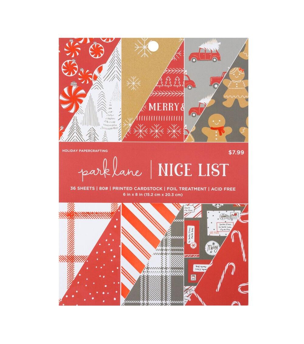 Paper | 6″ x 8″ Christmas Nice List Paper Pack Paper Paper