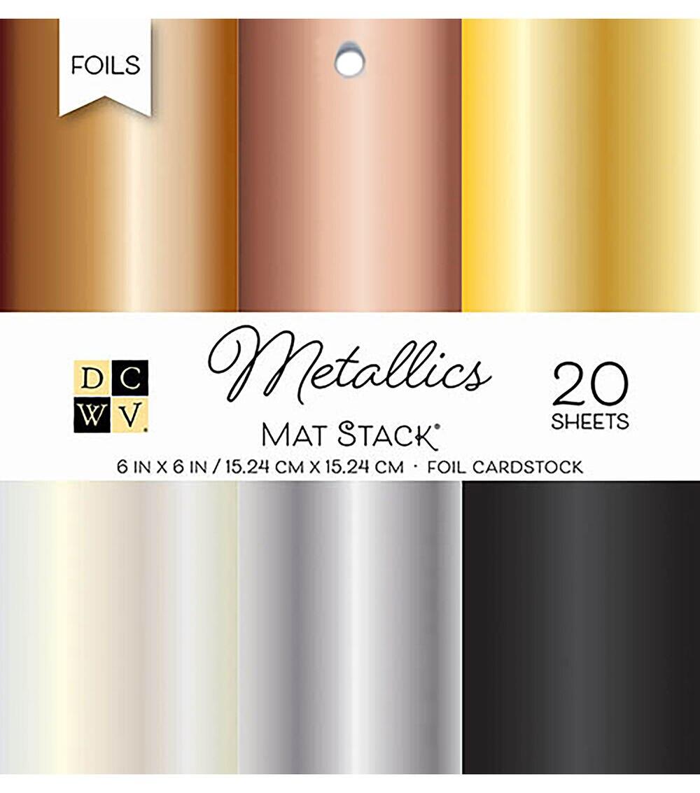 Paper | 6in x 6in Foiled Cardstock Stack – Metallics Paper Paper