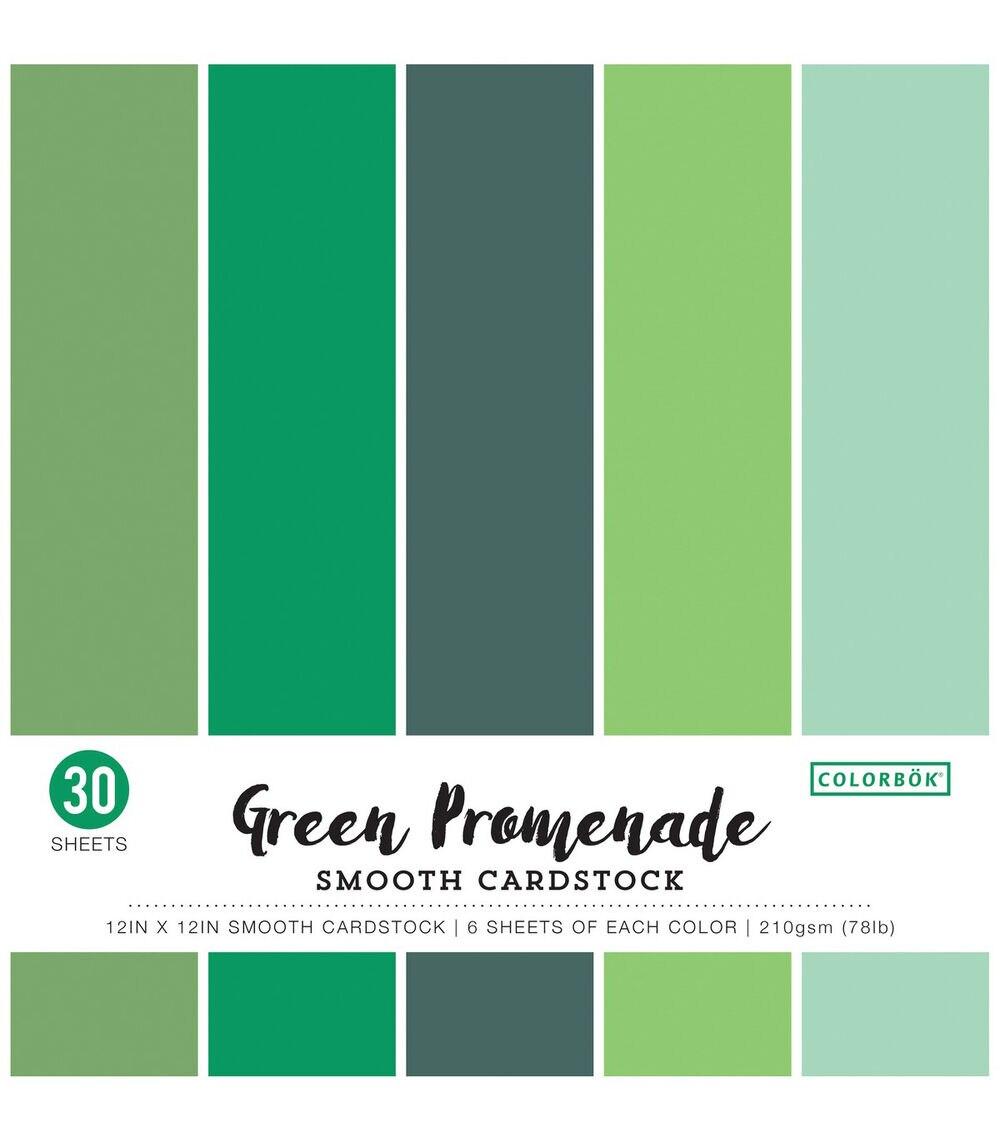 Paper | 78lb Smooth Cardstock 12″X12″ 30pk Green Promenade Paper Paper