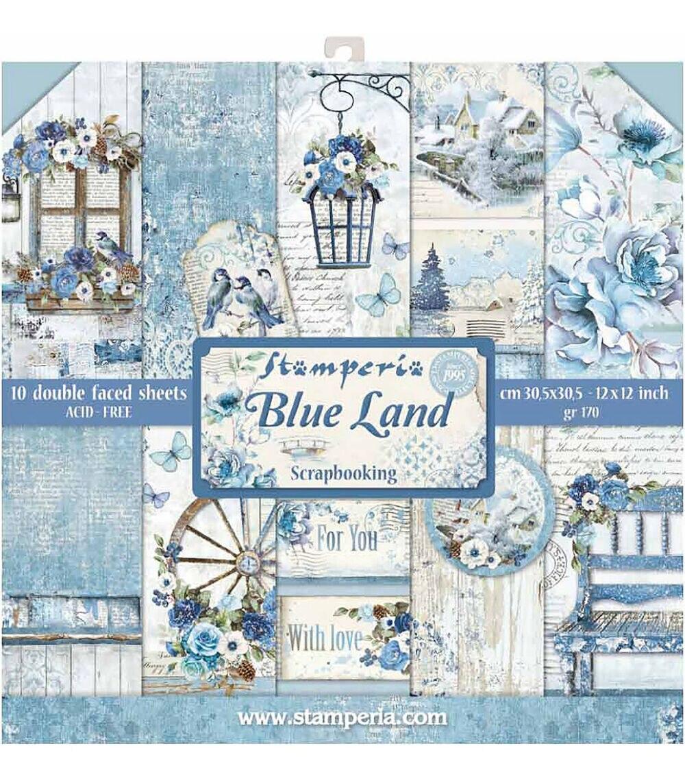 Paper | Double Sided Paper Pad 12″X12″ 10 Pkg Blue Land Paper Paper