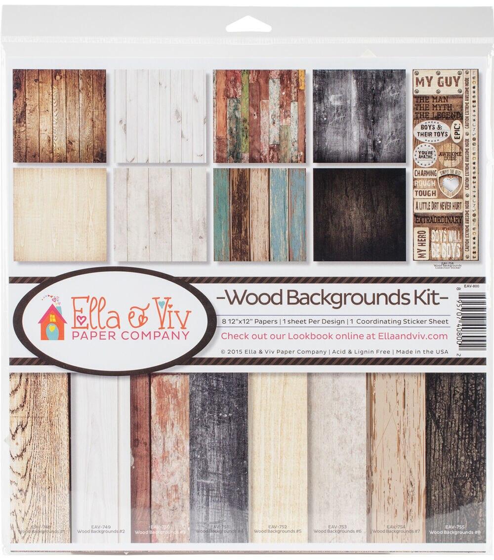 Paper | Kit 12″X12″ Wood Backgrounds Paper Paper