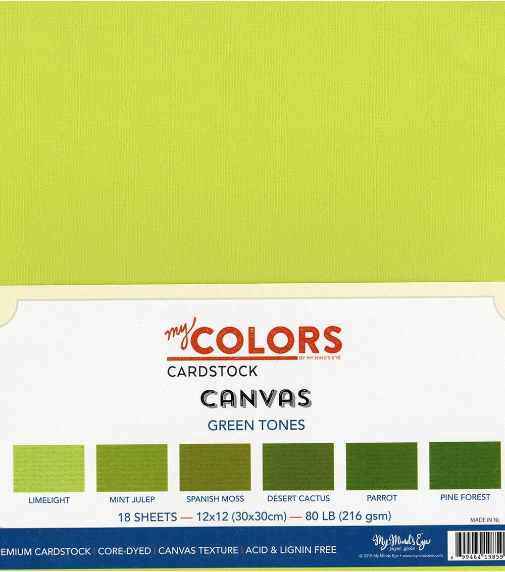 Paper | My Colors Canvas 12”x12” Premium Cardstock Green Tones Paper Paper