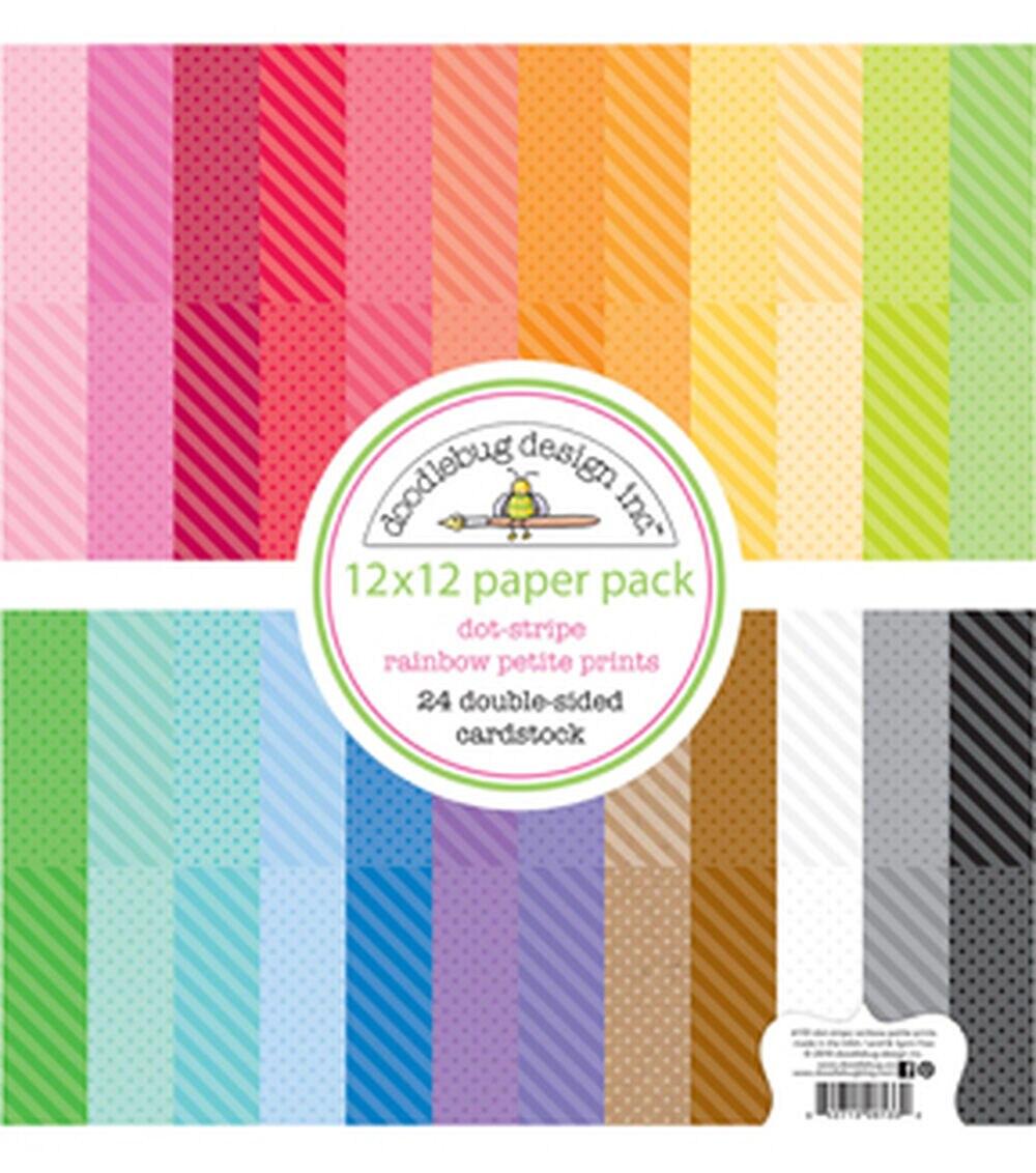 Paper | Petite Prints Double-sided Cardstock – Rainbow Dots & Stripes Paper Paper