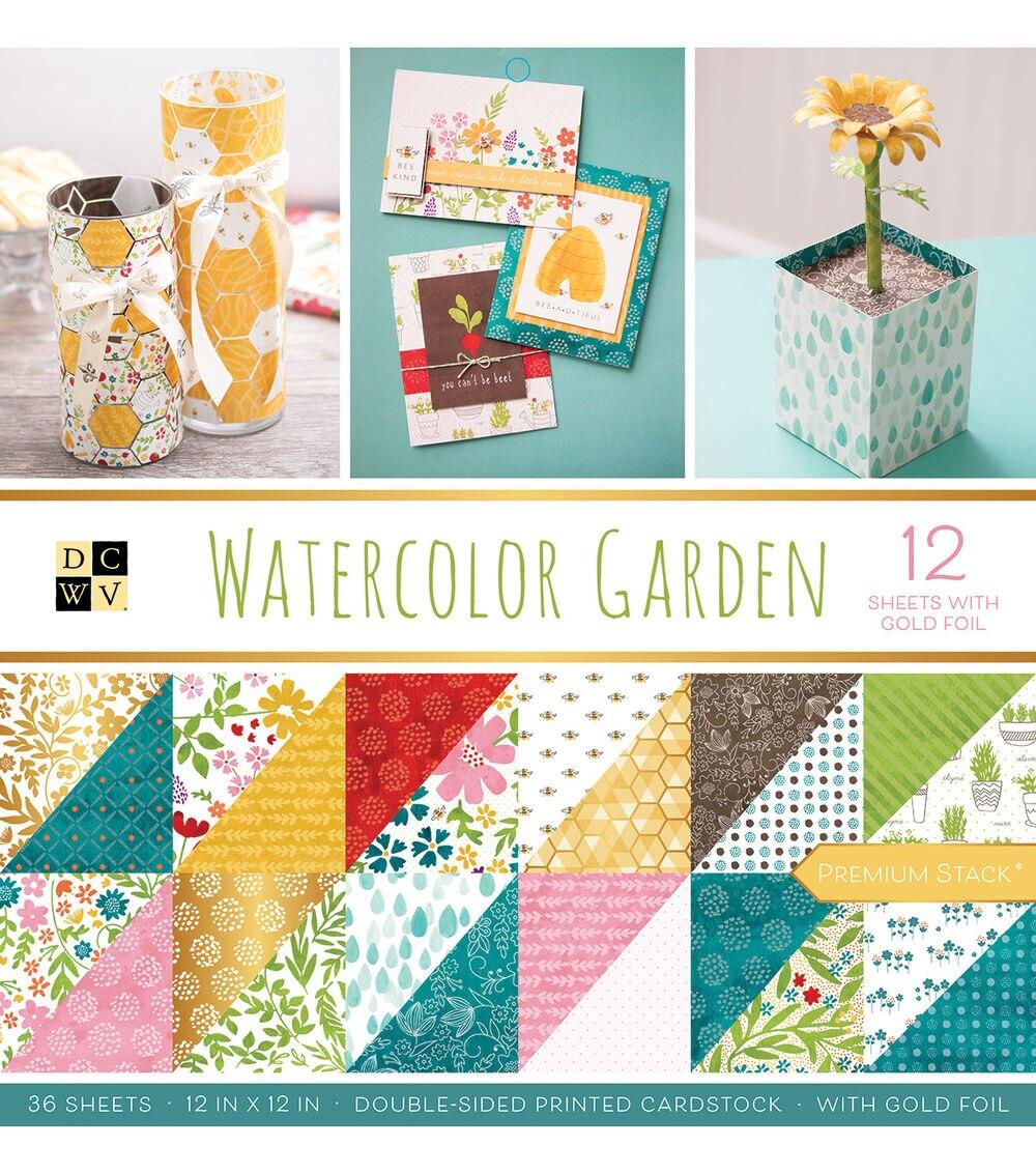 Paper | Premium Stack Double-sided Printed Cardstock – Watercolor Garden Paper Paper