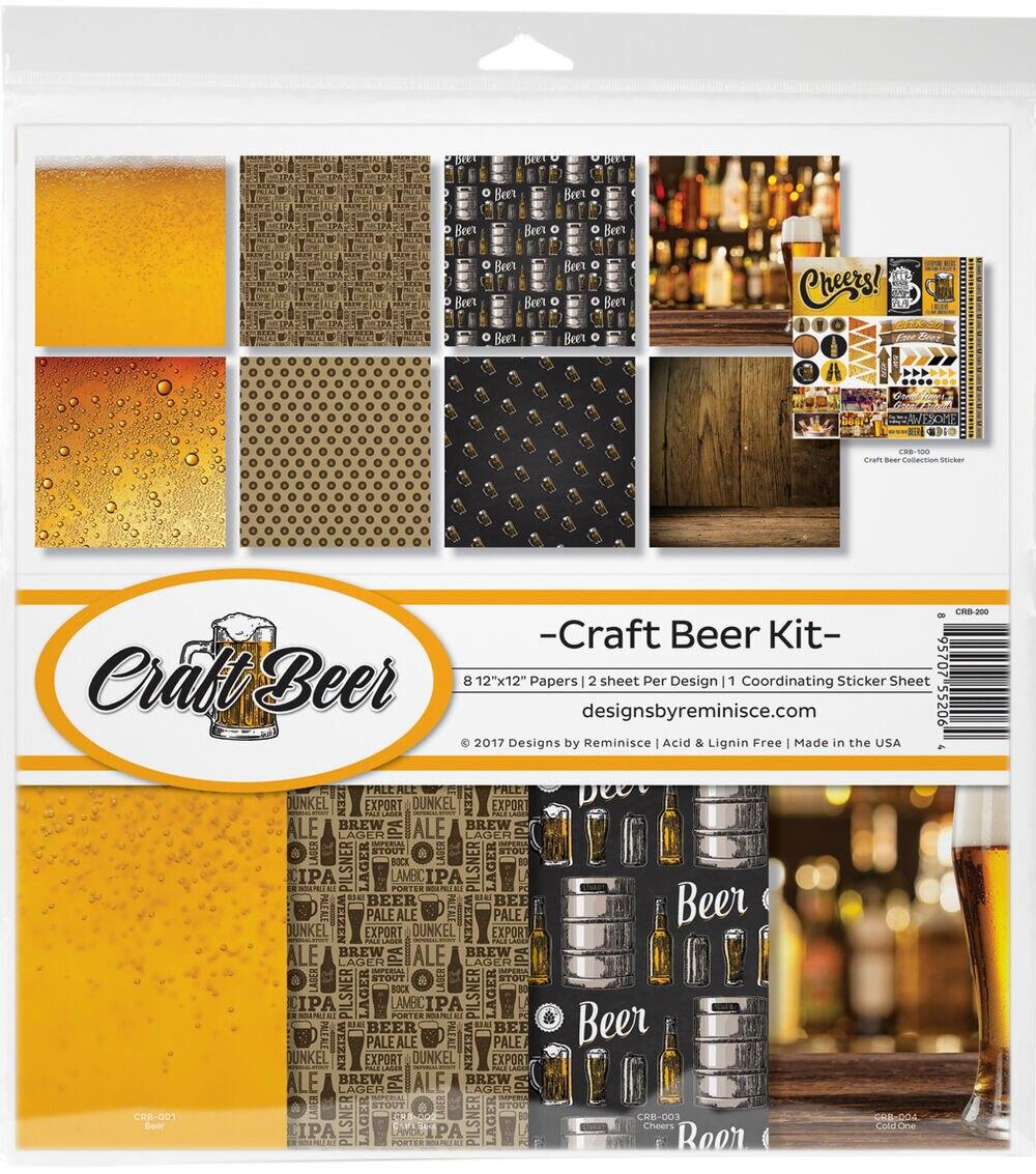 Paper | Reminisce Collection Kit 12″X12″ Craft Beer, 8 Papers & Stickers Paper Paper