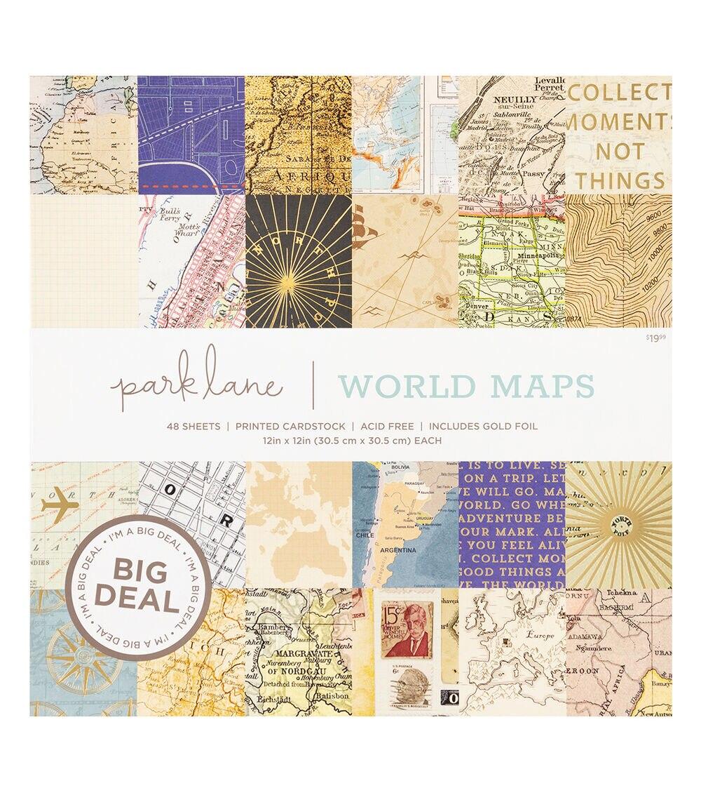 Paper | Stack 12×12 World Maps Paper Paper