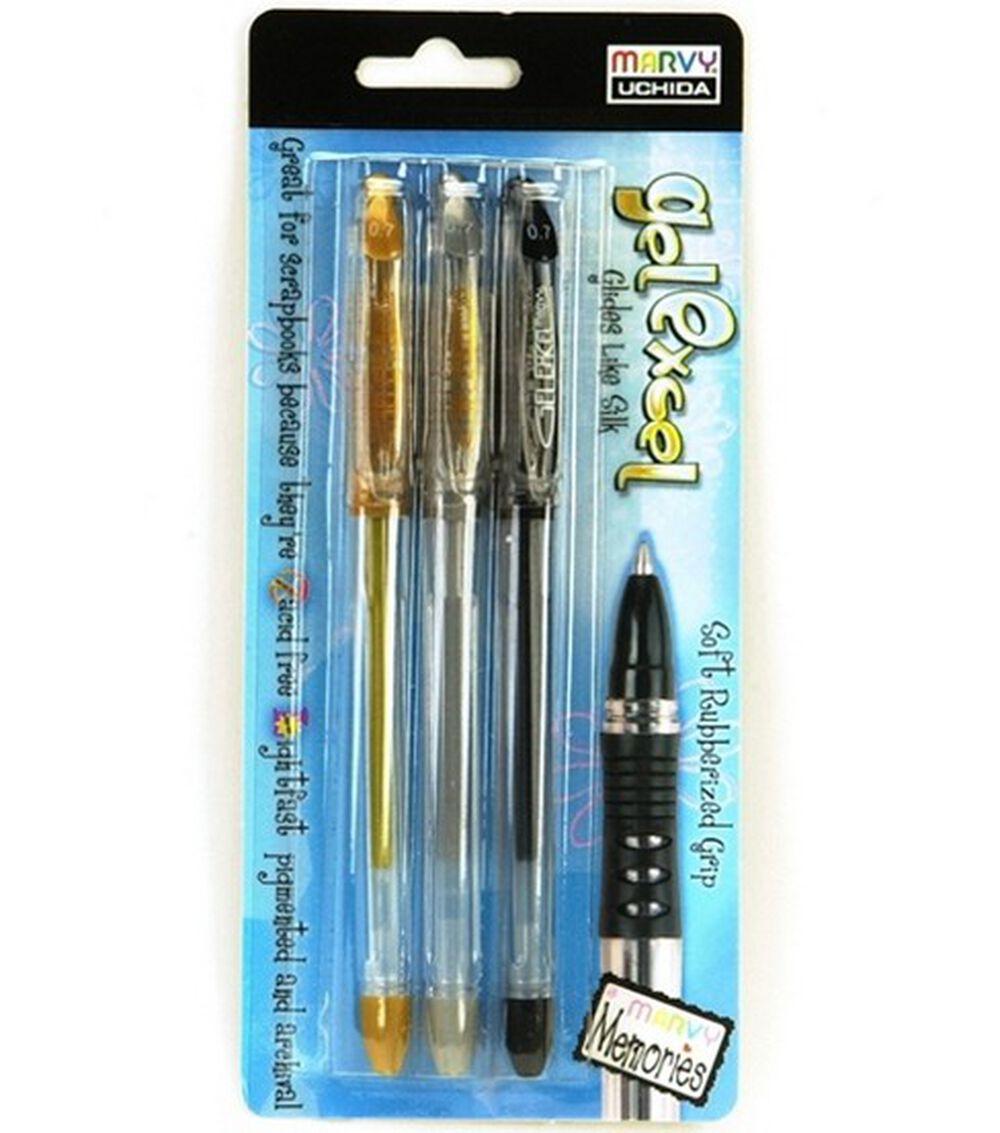 Pens & Markers | 3ct Silver & Black Gel Pens Paper Crafts & Scrapbooking Pens & Markers