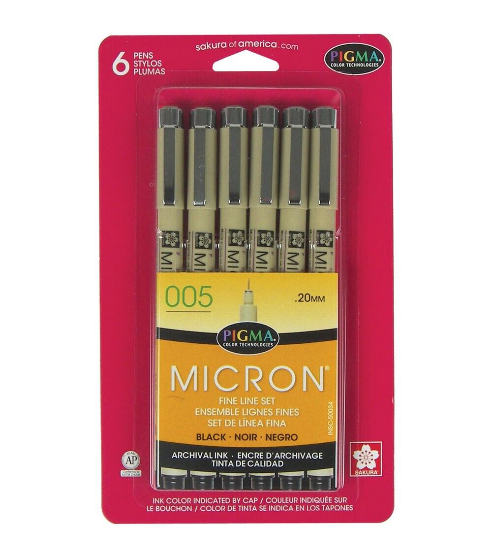 Pens & Markers | Pens 005 .2mm 6 Pkg Black Paper Crafts & Scrapbooking Pens & Markers