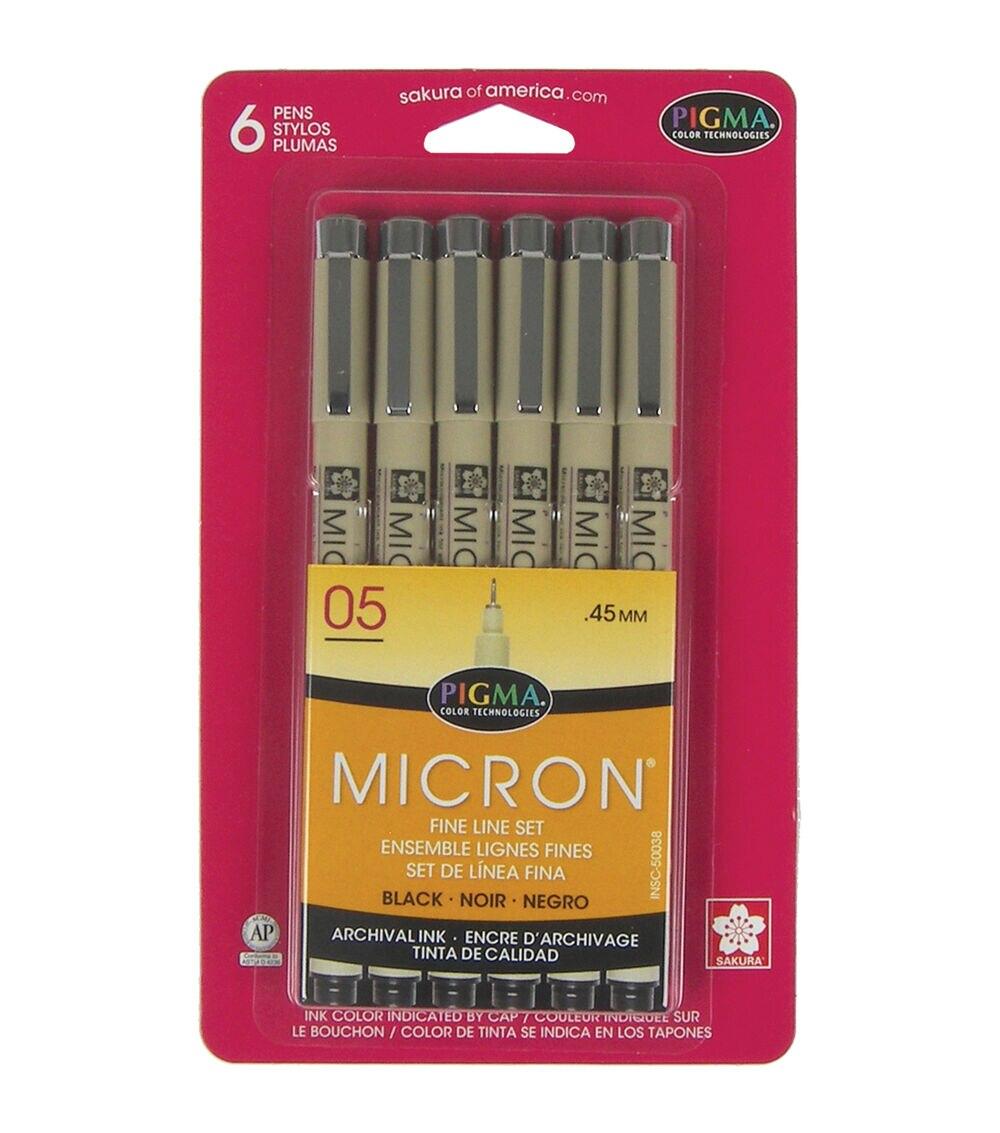 Pens & Markers | Pens 05 .45mm 6 Pkg Black Paper Crafts & Scrapbooking Pens & Markers