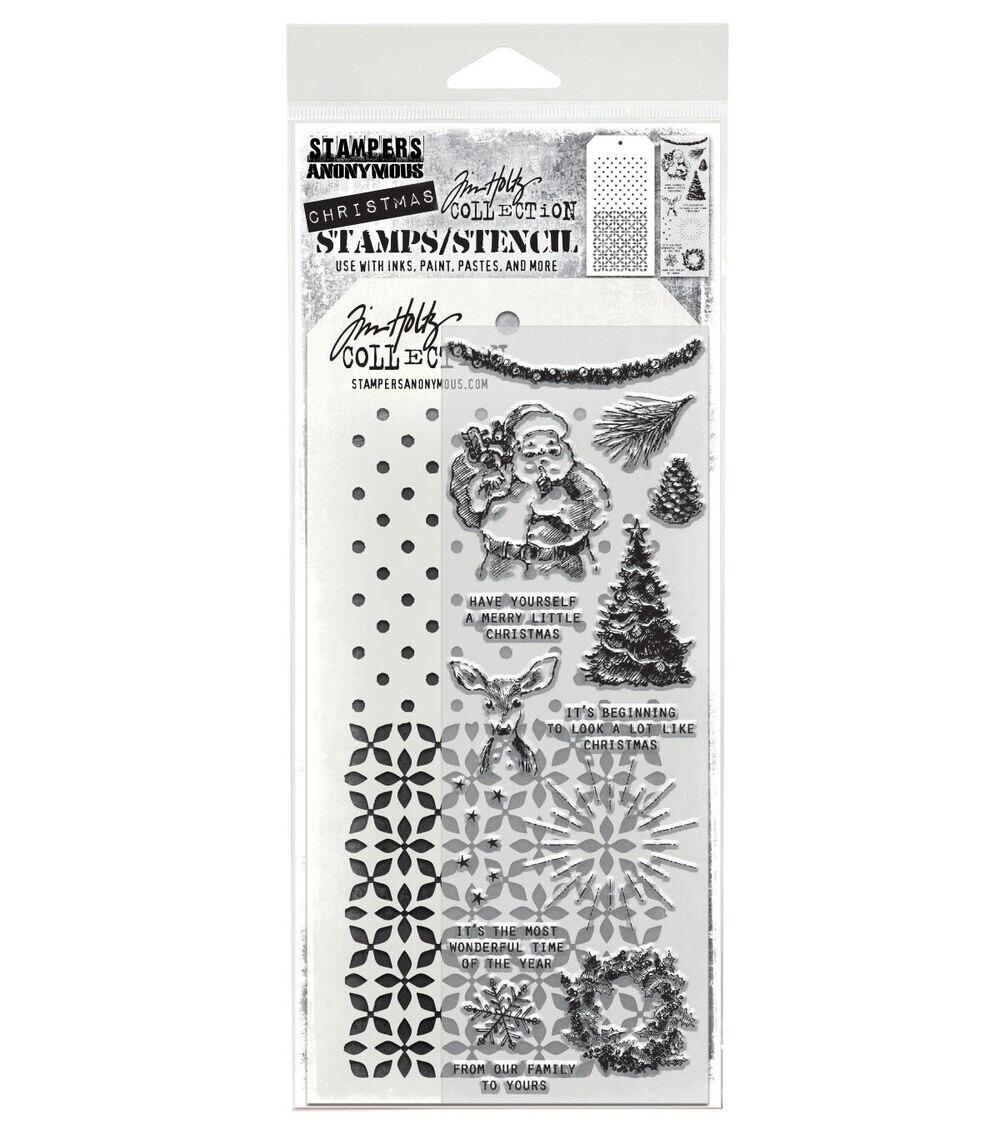 Stamping | 11″ Darling Christmas Clear Stamps & Stencil Set Paper Crafts & Scrapbooking Stamping