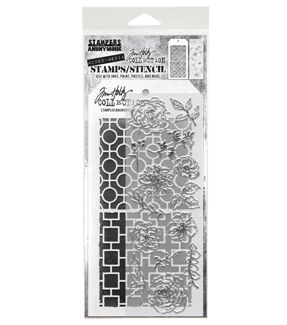 Stamping | 11″ x 4.5″ Floral Elements Stamp & Stencil Set Paper Crafts & Scrapbooking Stamping