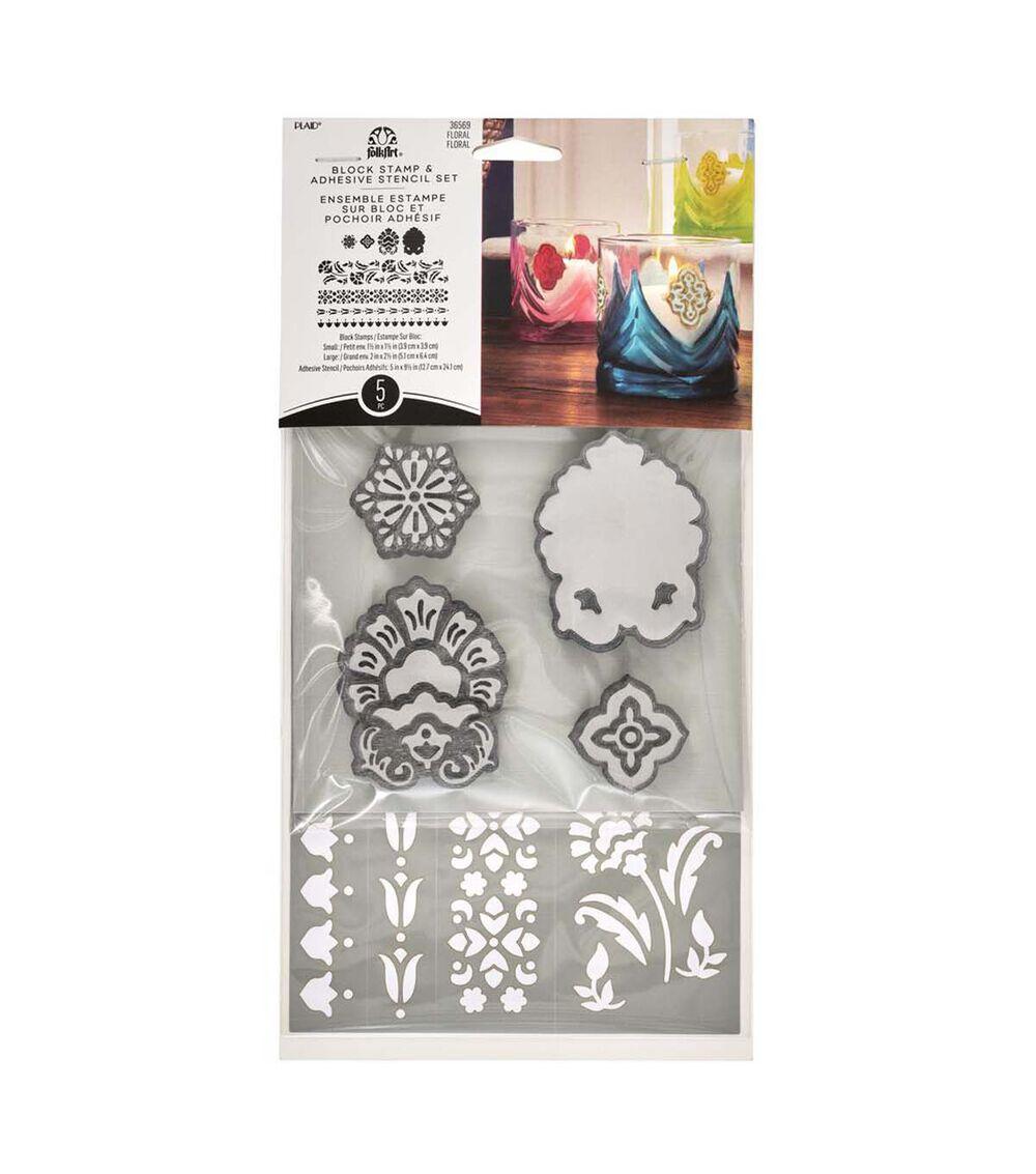 Stamping | 5ct Floral Stamp & Stencils Paper Crafts & Scrapbooking Stamping