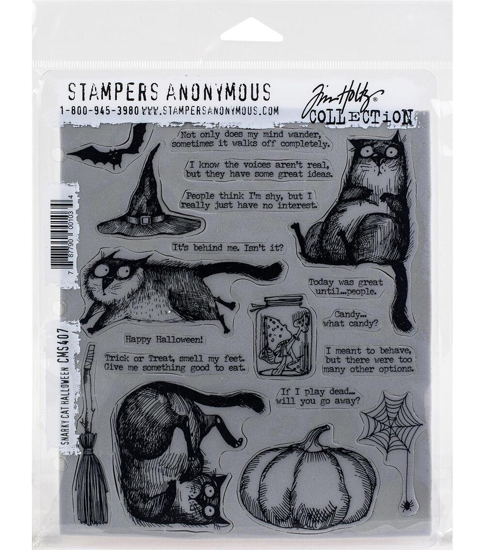 Stamping | 7″ x 8.5″ Halloween Snarky Cat Red Rubber Cling Stamps Paper Crafts & Scrapbooking Stamping