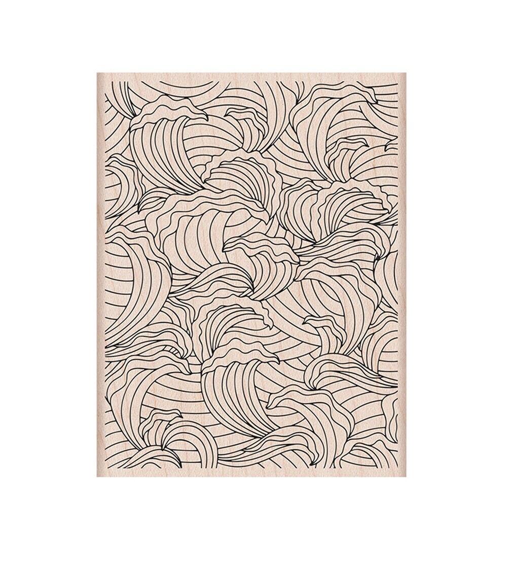 Stamping | Mounted Rubber Stamp Abstract Waves Paper Crafts & Scrapbooking Stamping