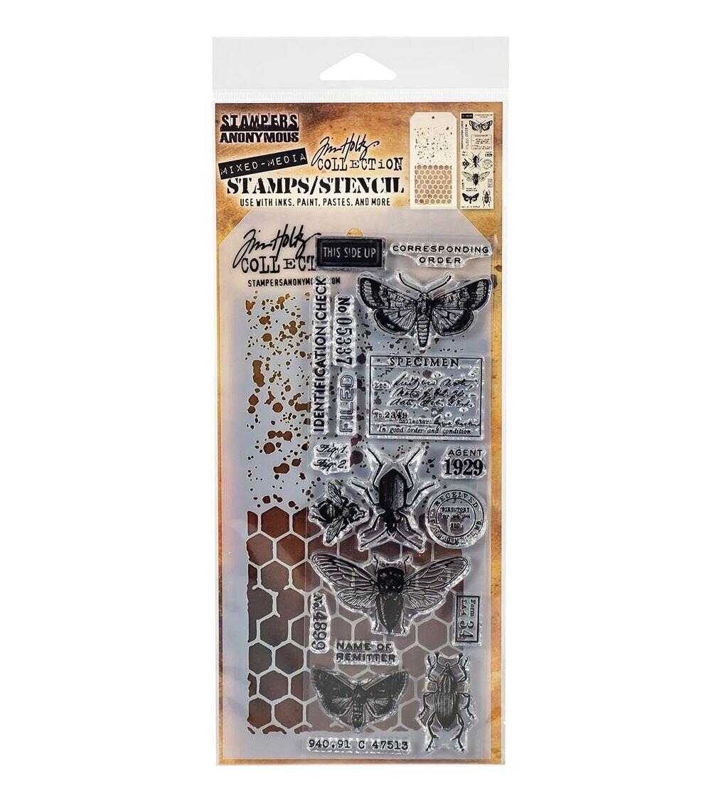 Stamping | Speckles & Honeycomb Mixed Media Stamp & Stencil Set Paper Crafts & Scrapbooking Stamping