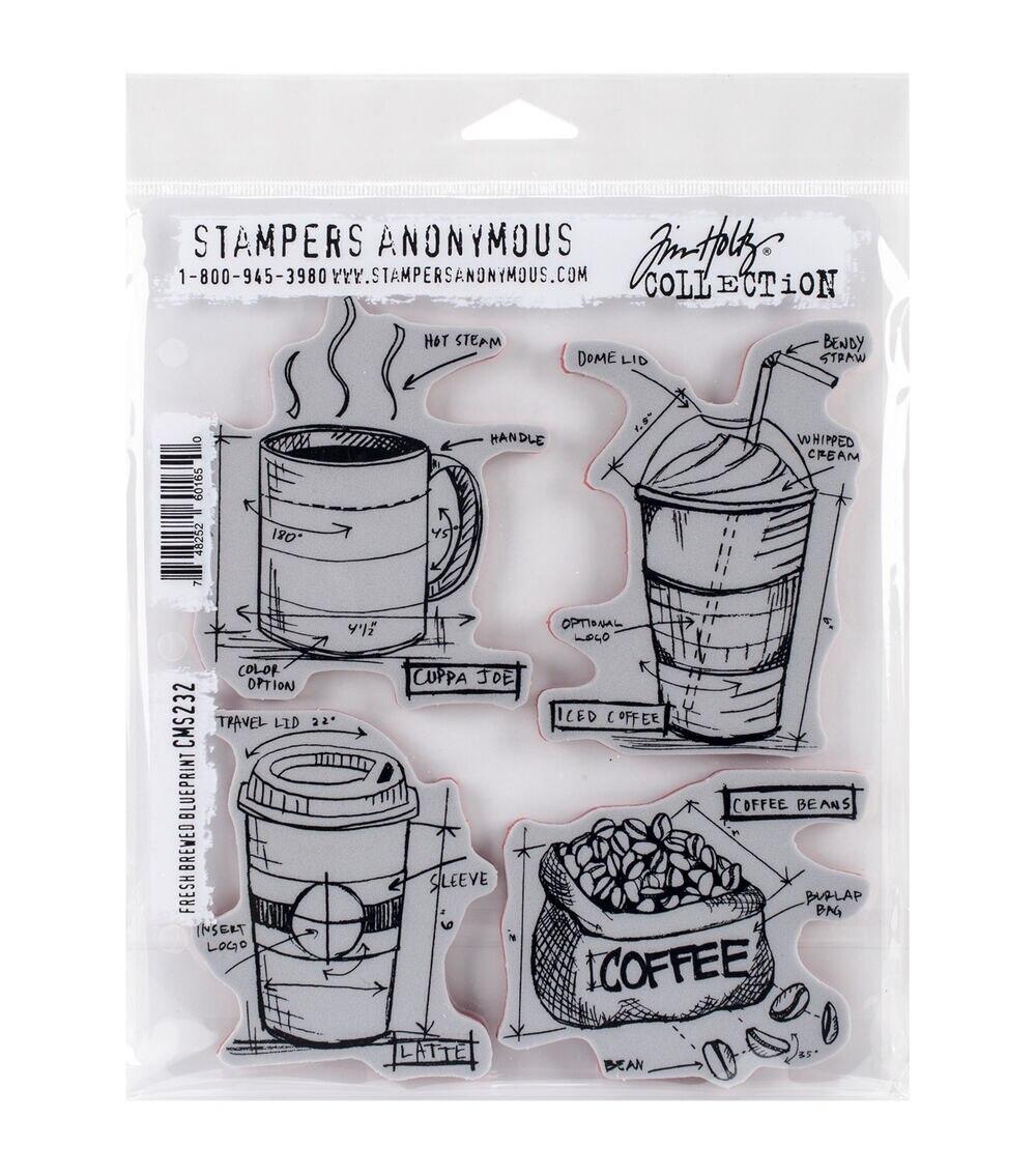 Stamping | Stampers Anonymous Fresh Brewed Blueprint Cling Rubber Stamp Set Paper Crafts & Scrapbooking Stamping