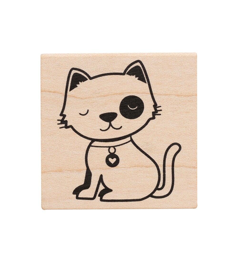 Stamping | Wooden Stamp Cat Paper Crafts & Scrapbooking Stamping