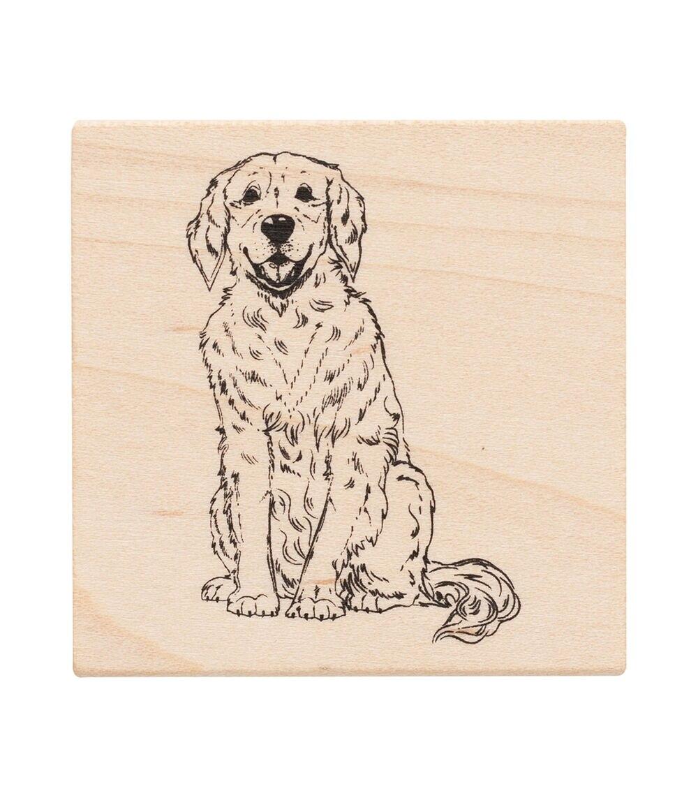 Stamping | Wooden Stamp Dog Paper Crafts & Scrapbooking Stamping