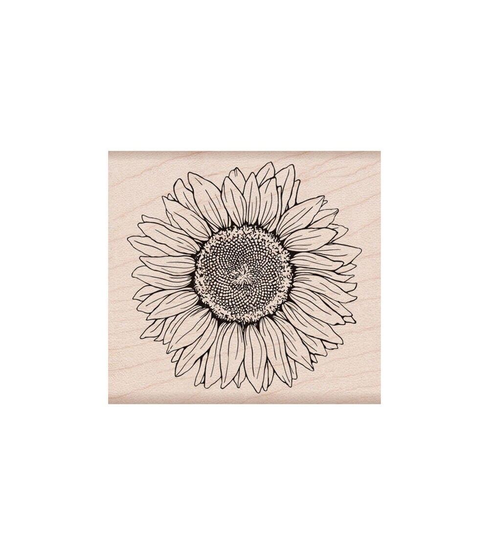 Stamping | Wooden Stamp Floral Sunflower Paper Crafts & Scrapbooking Stamping