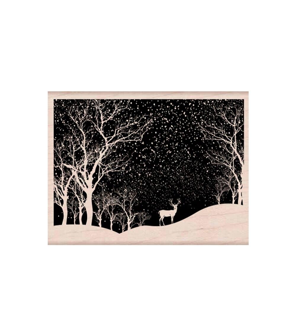 Stamping | Wooden Stamp Snowy Scene Paper Crafts & Scrapbooking Stamping