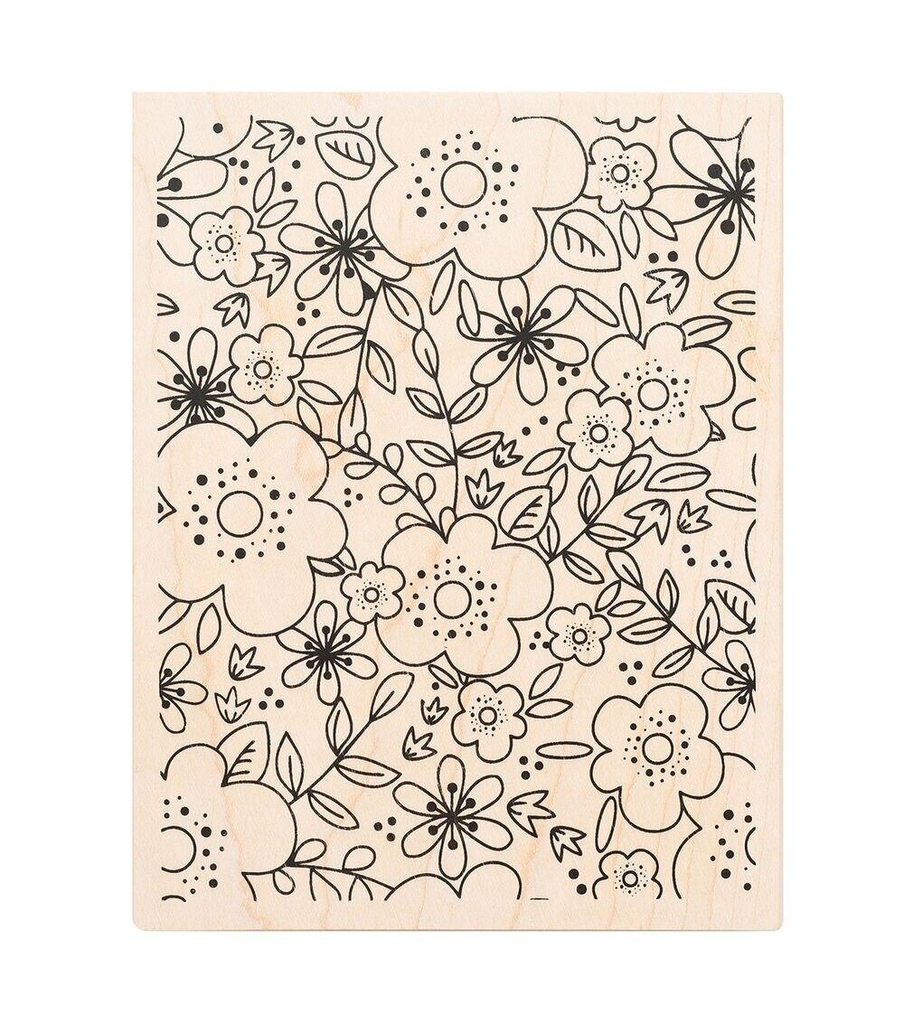 Stamping | Wooden Floral Stamp Paper Crafts & Scrapbooking Stamping