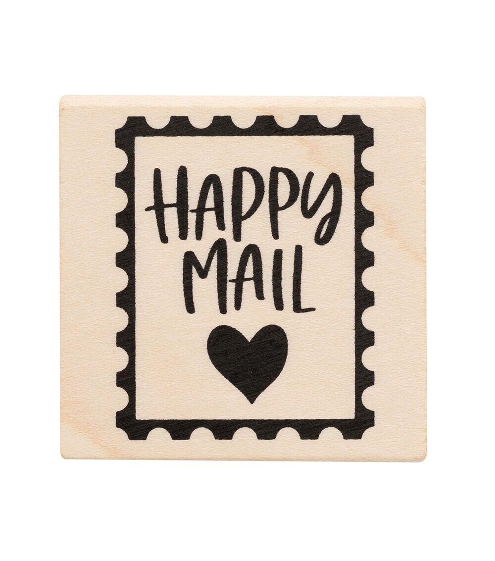 Stamping | Wooden Stamp Happy Mail Paper Crafts & Scrapbooking Stamping