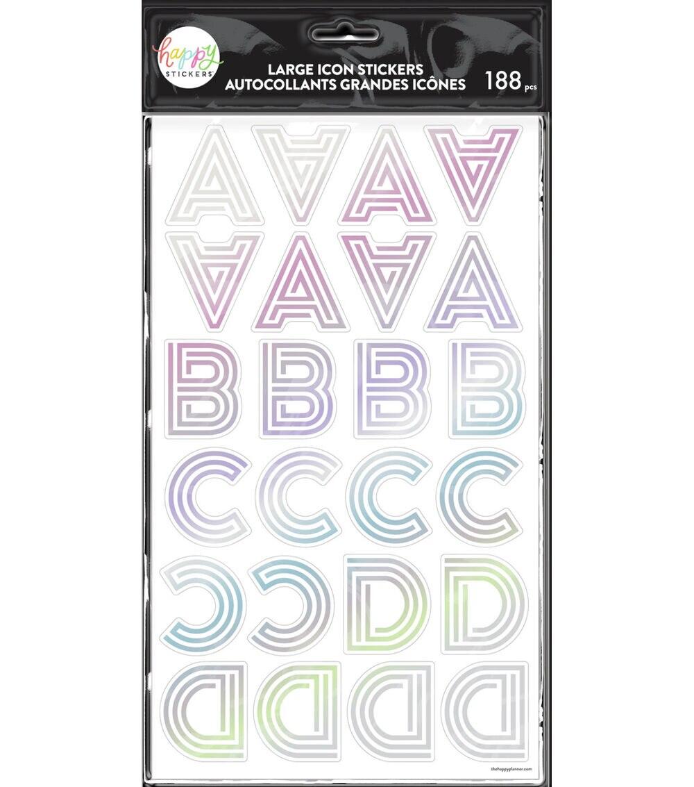 Journals & Planners | 188pc Art Deco Rainbow Alphabet Large 8 Sheet Sticker Pack Journals & Planners Journals & Planners