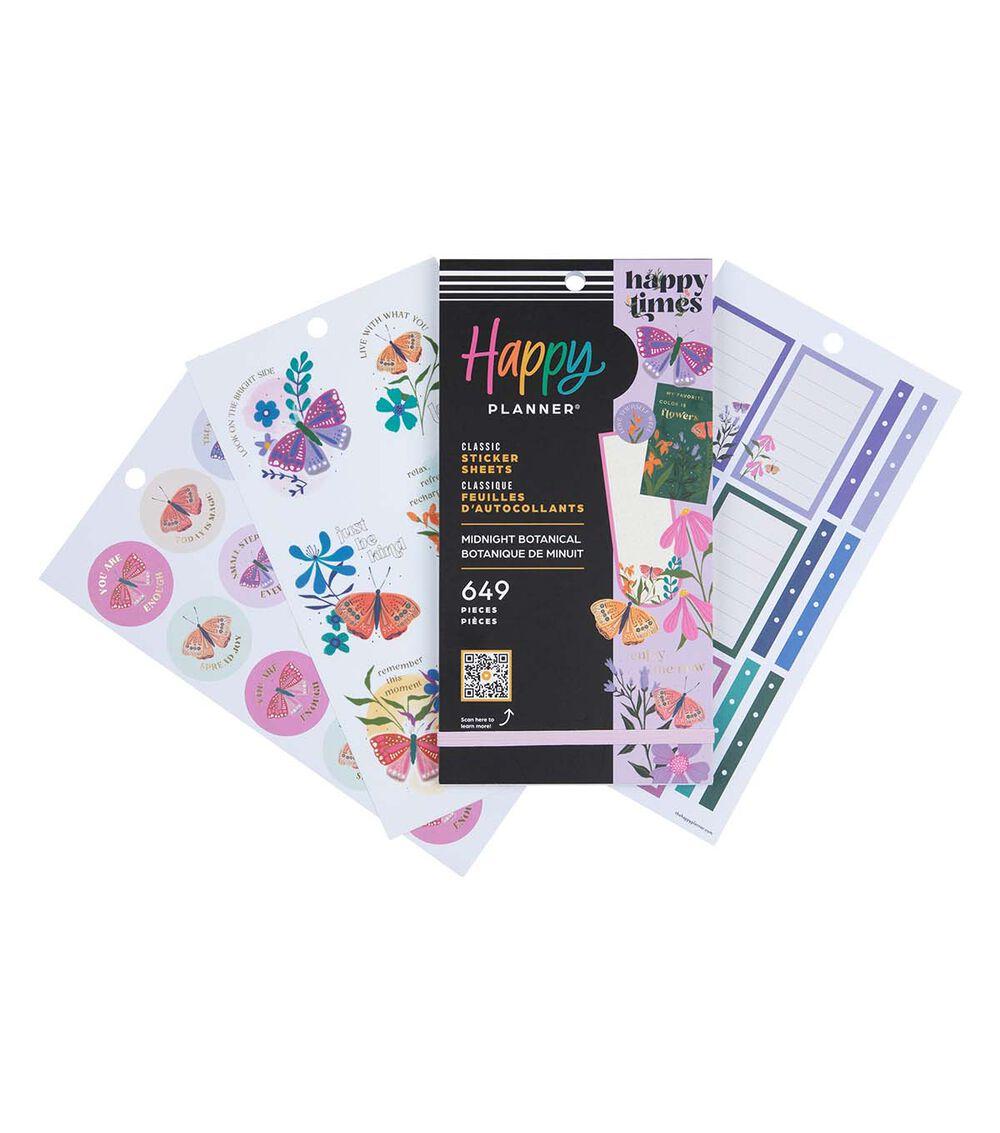 Journals & Planners | 649pc Midnight Botanical 30 Sheet Value Pack Stickers Journals & Planners Journals & Planners