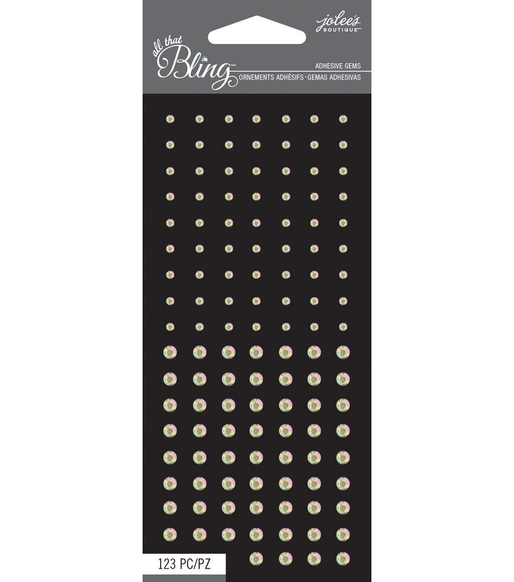 Embellishments & Stickers | Boutique Mini Round All That Bling Adhesive Gems Clear Embellishments & Stickers Clear