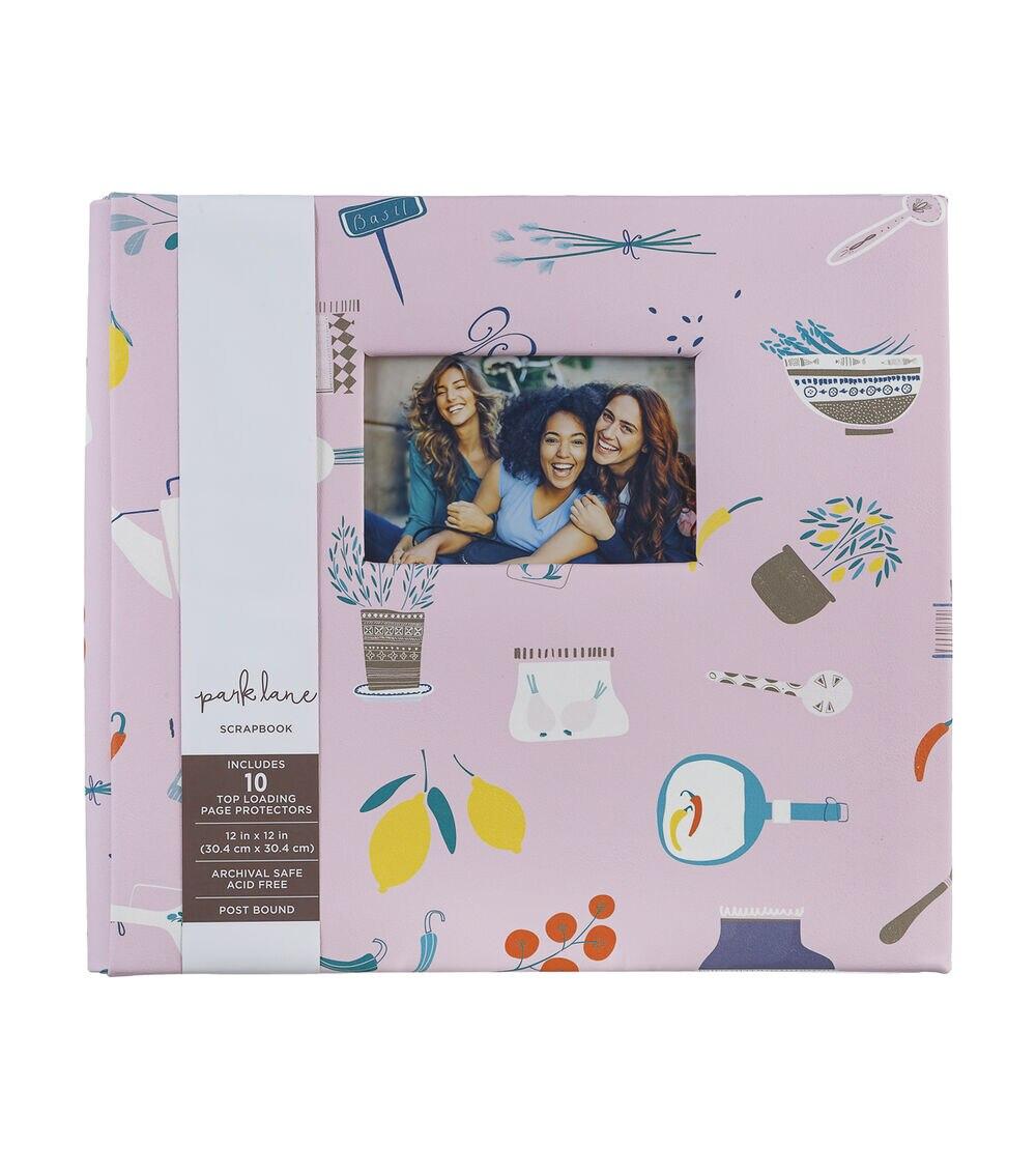 Albums | 12" x 12" Greek Icons on Pink Scrapbook Album