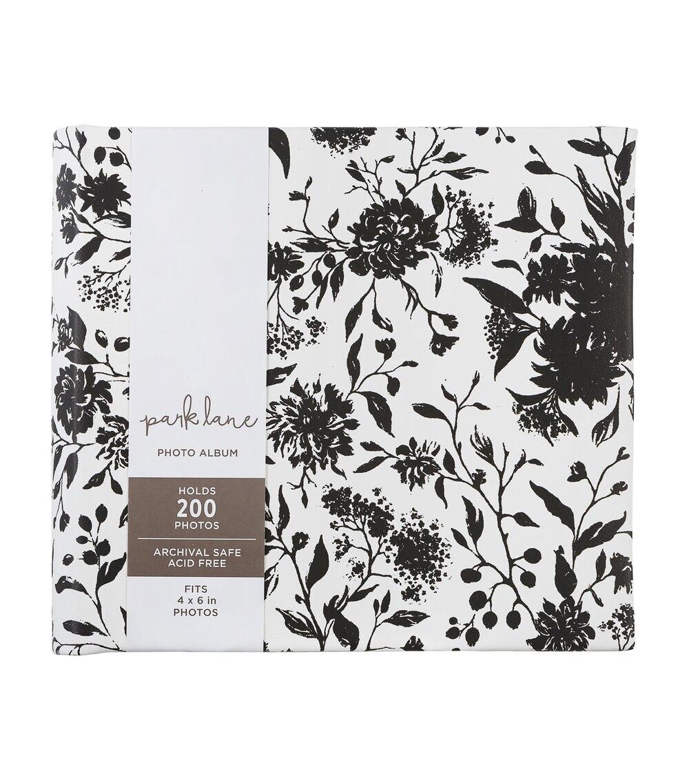 Albums | 9.5″ x 8.5″ Black Dahlias on White Scrapbook Album Albums Albums