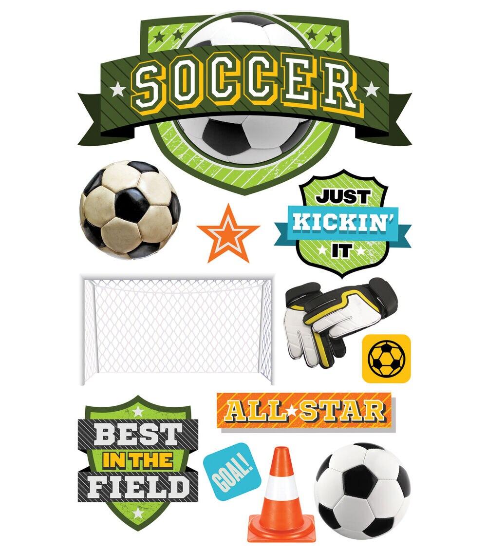 Embellishments & Stickers | 4.5”x8.5” 3D Stickers Soccer Champ Embellishments & Stickers Embellishments & Stickers