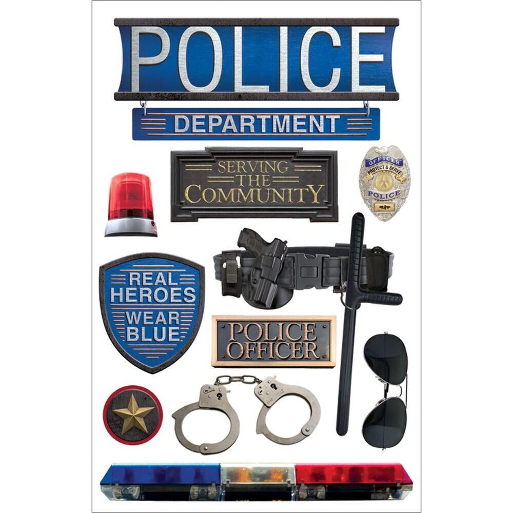 Embellishments & Stickers | Police 3d Stickers Embellishments & Stickers Embellishments & Stickers